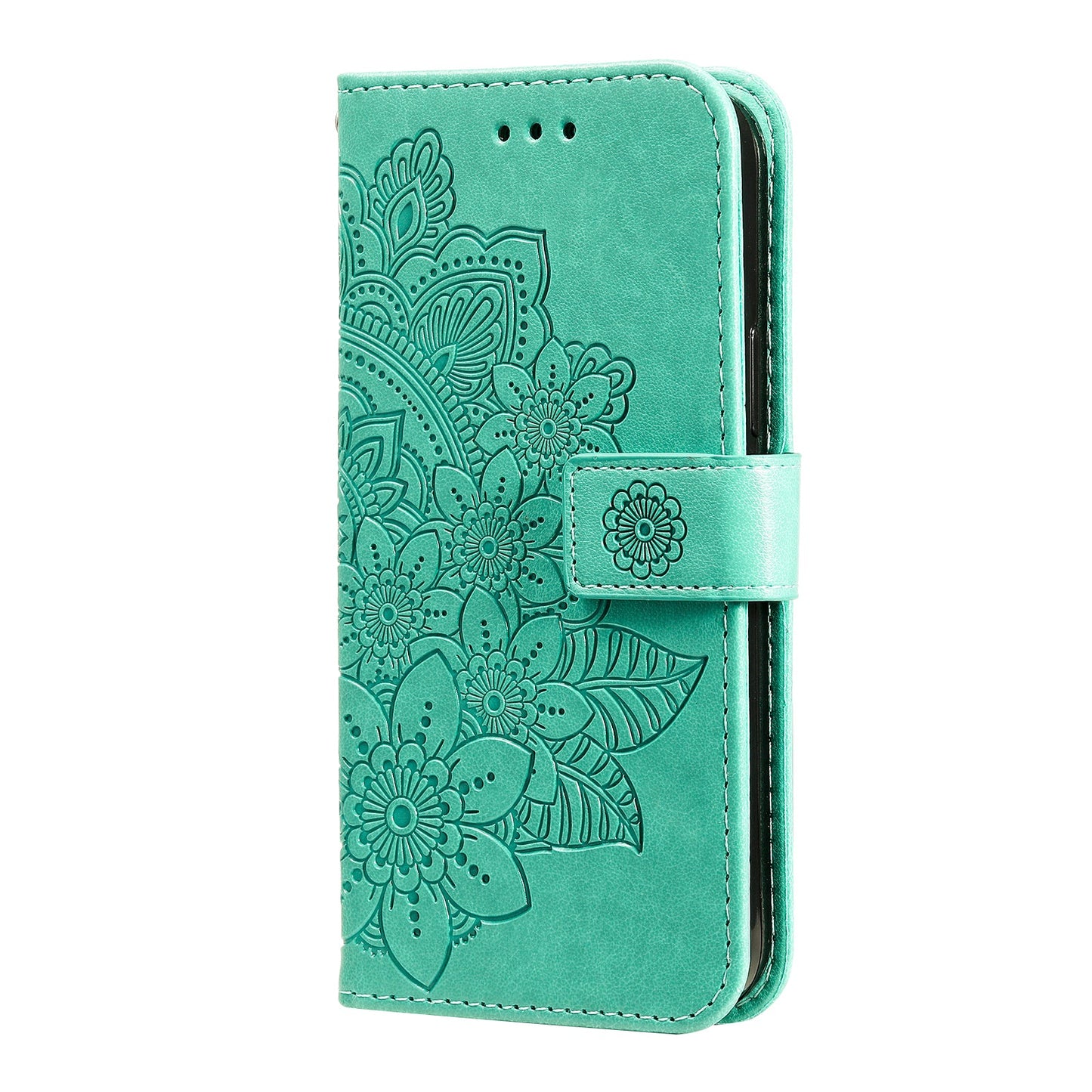 For Samsung Galaxy M56 5G Case Floral Pattern PU Leather Wallet Stand Phone Cover - Green