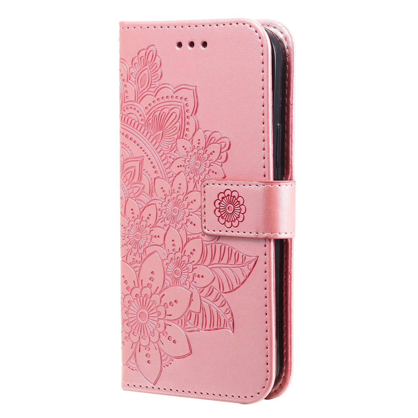 For Samsung Galaxy M56 5G Case Floral Pattern PU Leather Wallet Stand Phone Cover - Pink