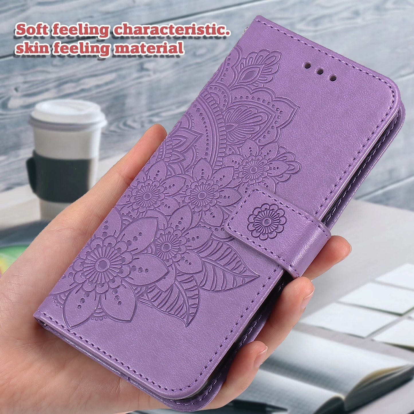 For Samsung Galaxy M56 5G Case Floral Pattern PU Leather Wallet Stand Phone Cover - Purple