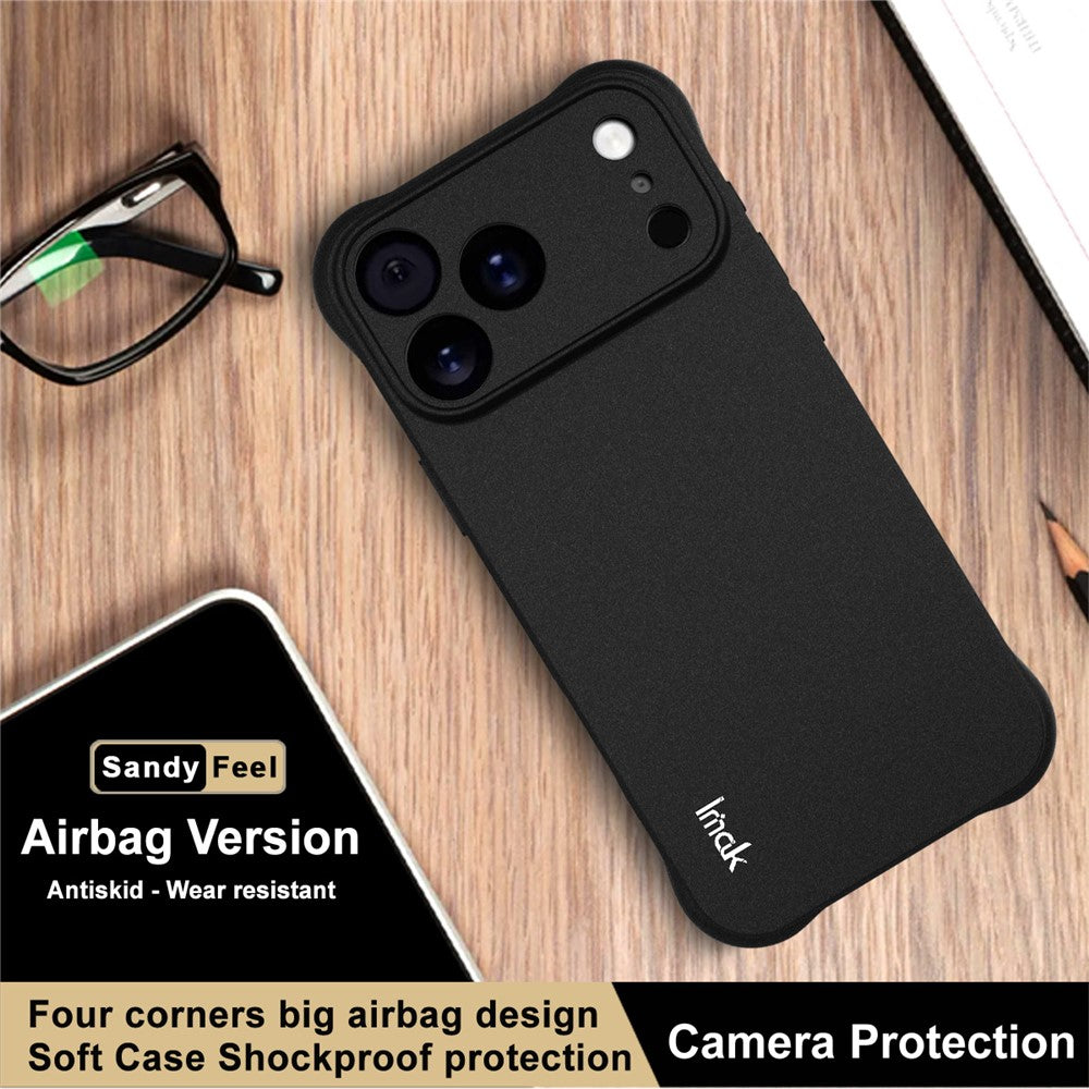 IMAK For iPhone 17 Pro Max Case TPU Phone Cover Airbag Shockproof Protection - Matte Black
