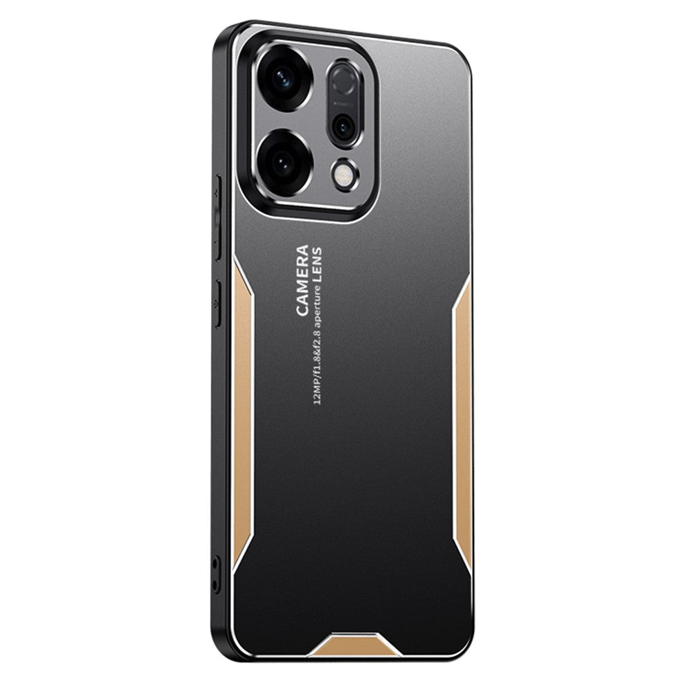 For Oppo Reno14 5G (Global) Phone Case Aluminium Alloy TPU PC Back Cover - Gold