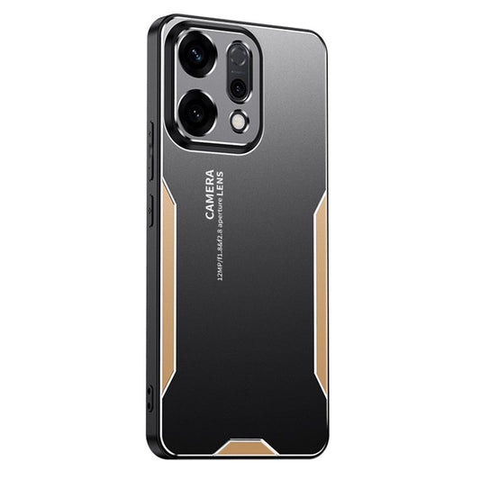 For Oppo Reno14 5G (Global) Phone Case Aluminium Alloy TPU PC Back Cover - Gold