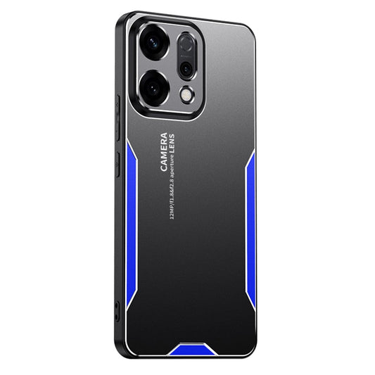 For Oppo Reno14 5G (Global) Phone Case Aluminium Alloy TPU PC Back Cover - Blue