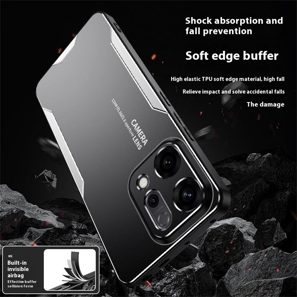 For Oppo Reno14 5G (Global) Phone Case Aluminium Alloy TPU PC Back Cover - Blue