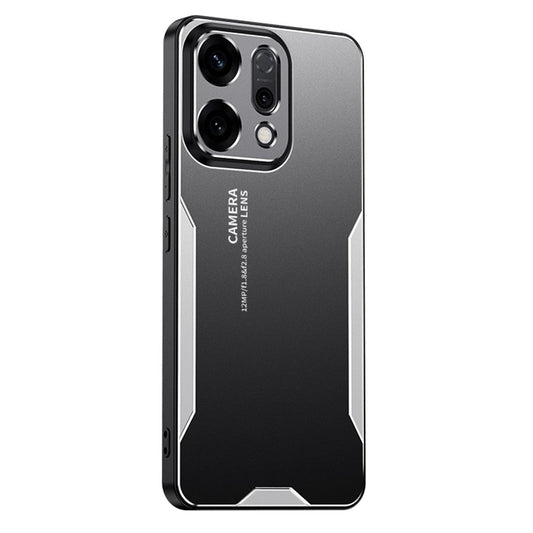 For Oppo Reno14 5G (Global) Phone Case Aluminium Alloy TPU PC Back Cover - Silver