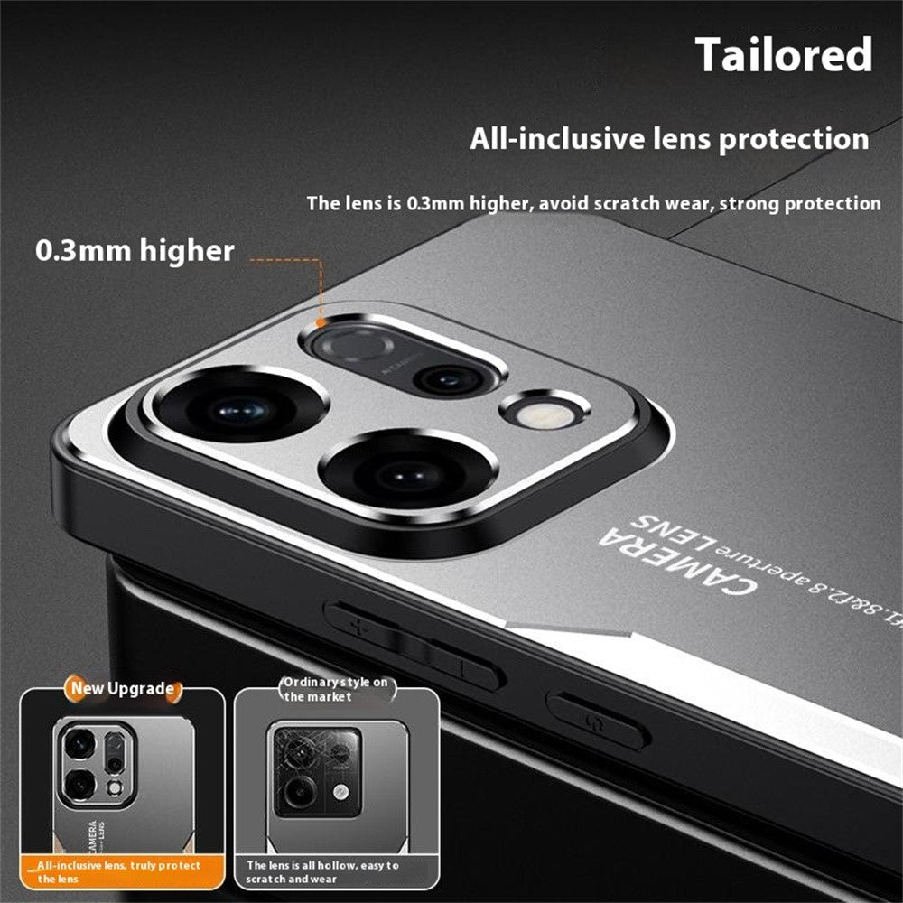 For Oppo Reno14 5G (Global) Phone Case Aluminium Alloy TPU PC Back Cover - Silver