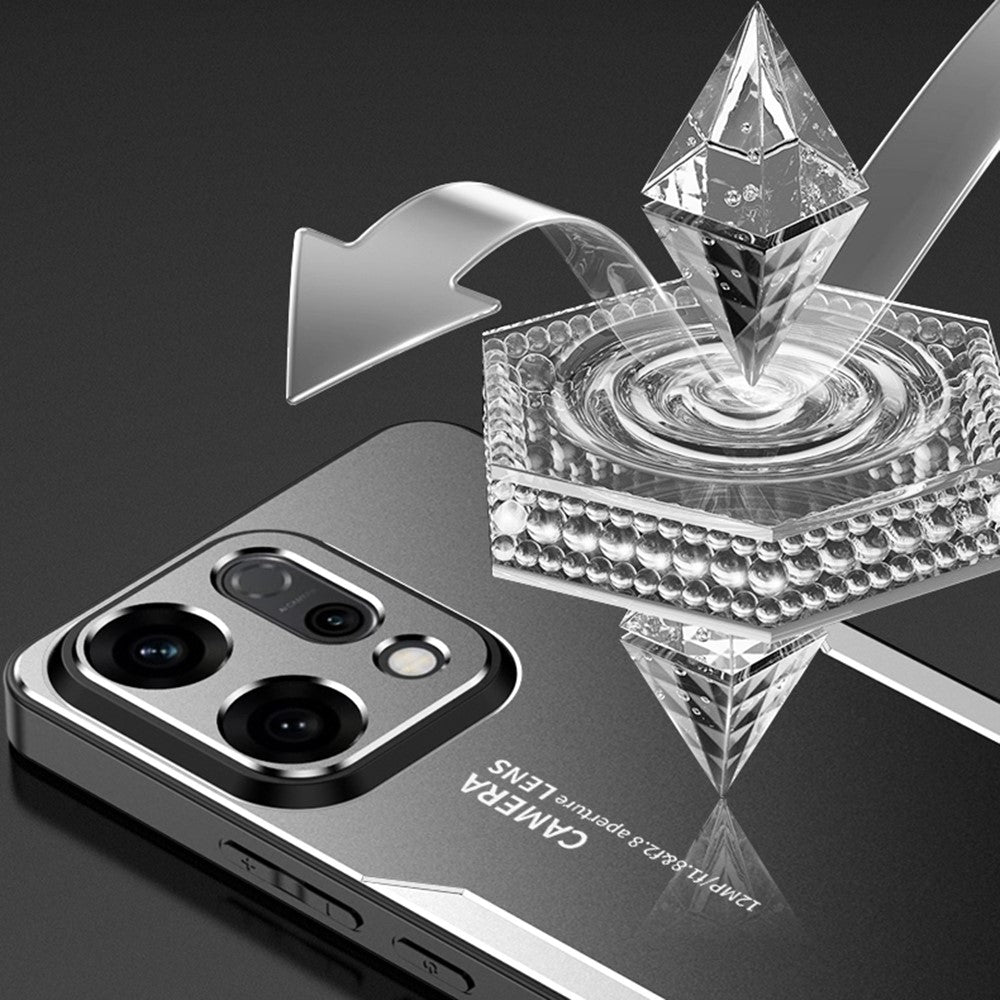 For Oppo Reno14 5G (Global) Phone Case Aluminium Alloy TPU PC Back Cover - Silver