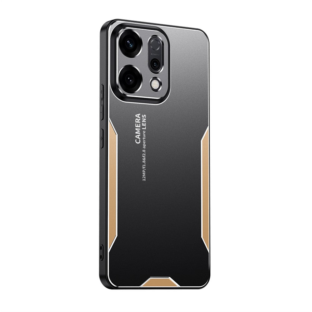 For Oppo Reno14 Pro 5G (Global) Phone Case Aluminium Alloy TPU PC Back Cover - Gold