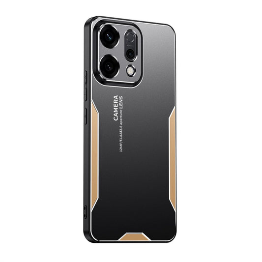 For Oppo Reno14 Pro 5G (Global) Phone Case Aluminium Alloy TPU PC Back Cover - Gold