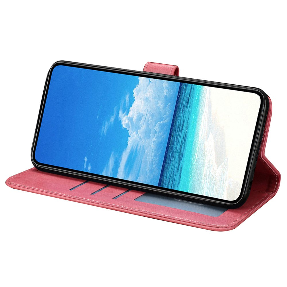 For Samsung Galaxy M56 5G Case Butterfly Imprinted Wallet Stand PU Leather Flip Phone Cover with Strap - Rose