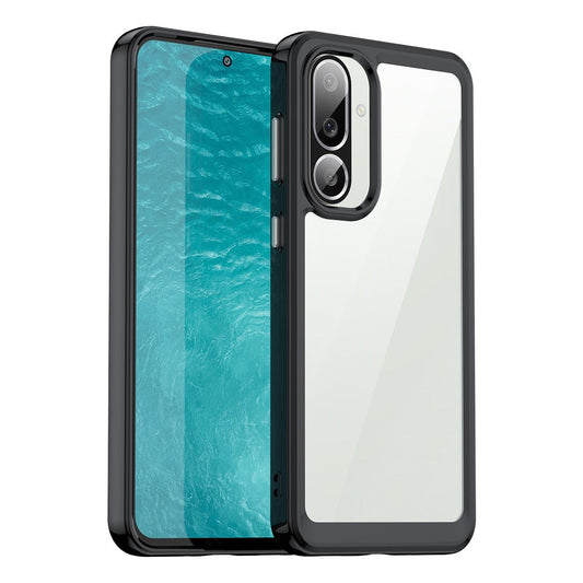 For Samsung Galaxy M56 5G / F56 5G Case TPU + Acrylic Protective Clear Phone Cover - Black