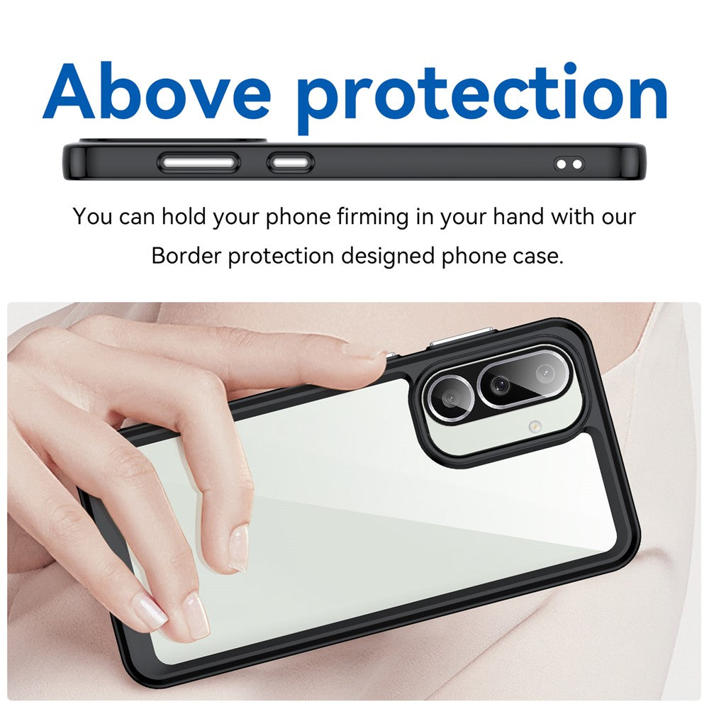 For Samsung Galaxy M56 5G / F56 5G Case TPU + Acrylic Protective Clear Phone Cover - Black