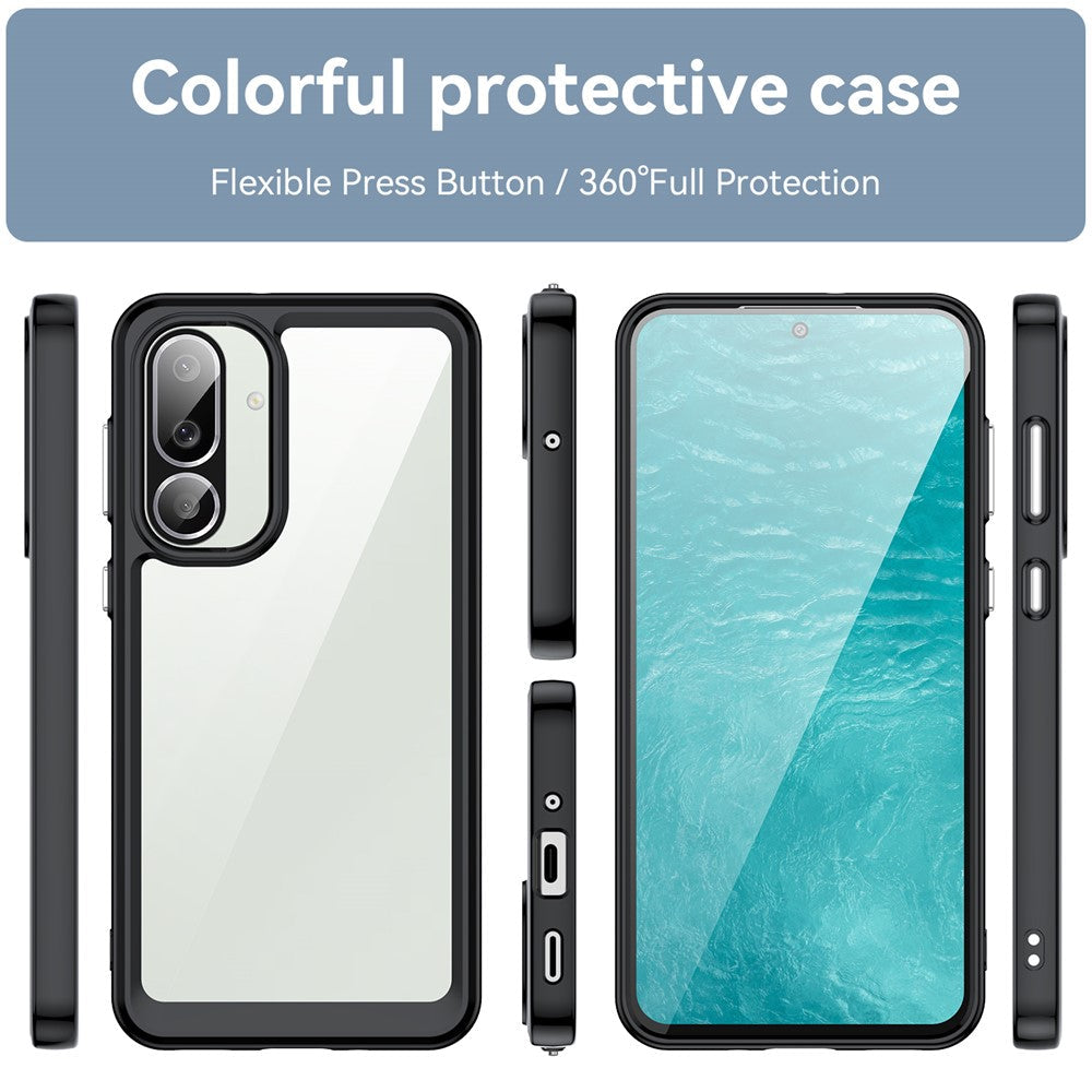 For Samsung Galaxy M56 5G / F56 5G Case TPU + Acrylic Protective Clear Phone Cover - Black