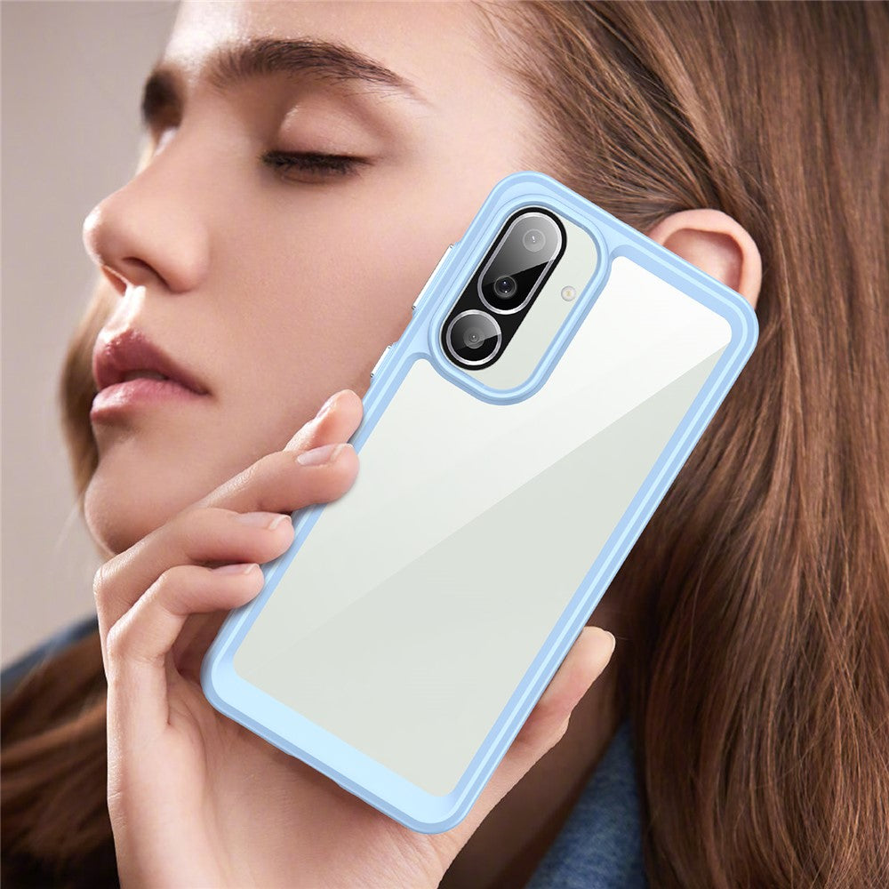 For Samsung Galaxy M56 5G / F56 5G Case TPU + Acrylic Protective Clear Phone Cover - Blue