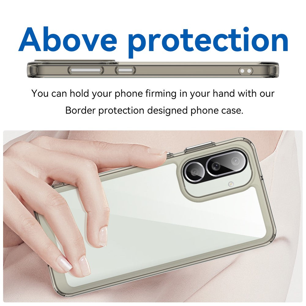 For Samsung Galaxy M56 5G / F56 5G Case TPU + Acrylic Protective Clear Phone Cover - Transparent Grey