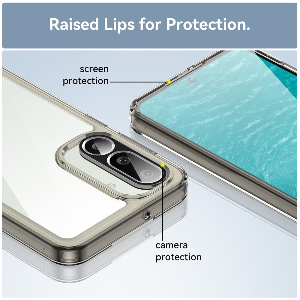 For Samsung Galaxy M56 5G / F56 5G Case TPU + Acrylic Protective Clear Phone Cover - Transparent Grey