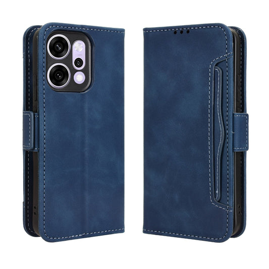 For Oppo Reno14 5G (Global) Leather Case Phone Wallet Cover with Multiple Card Slots - Blue