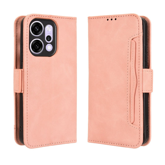 For Oppo Reno14 5G (Global) Leather Case Phone Wallet Cover with Multiple Card Slots - Pink