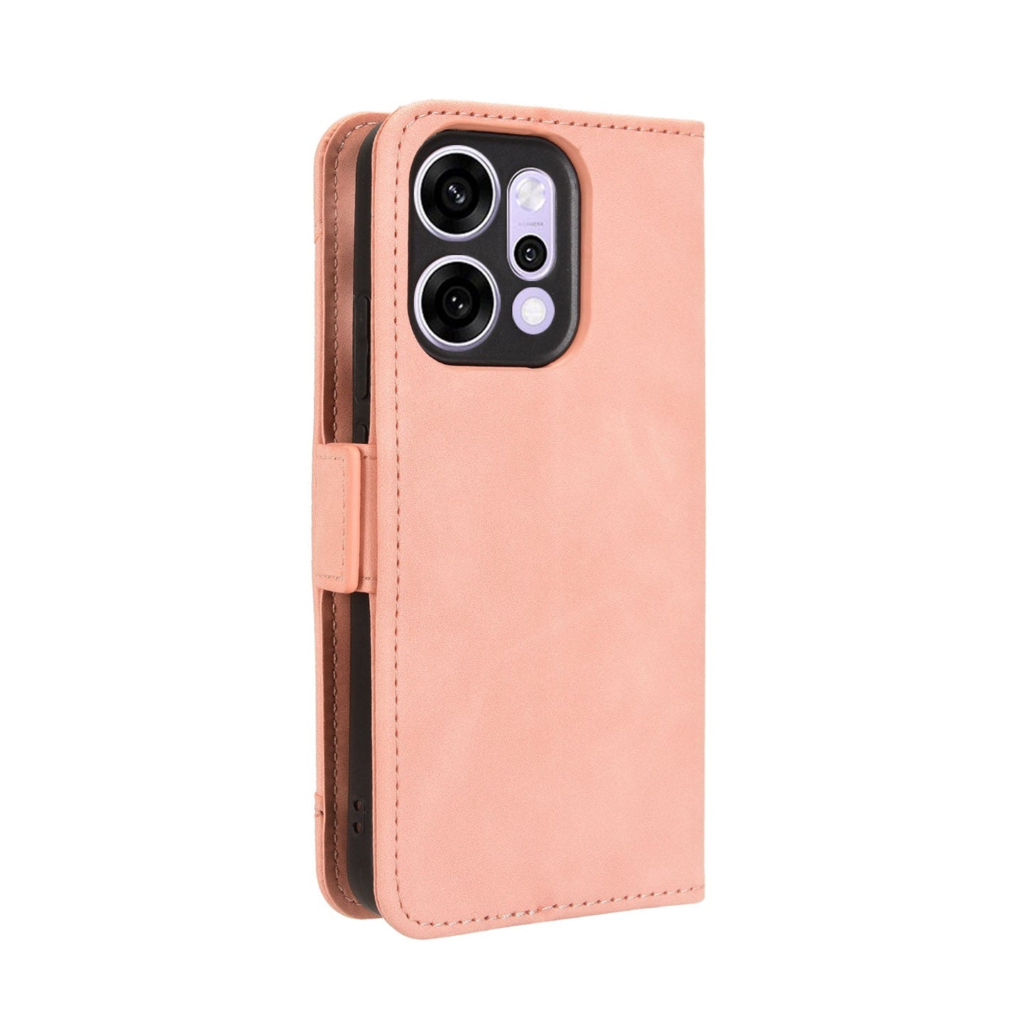 For Oppo Reno14 5G (Global) Leather Case Phone Wallet Cover with Multiple Card Slots - Pink