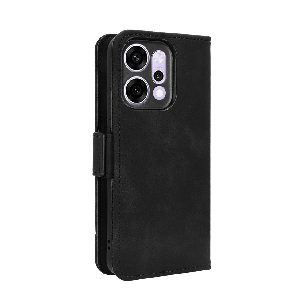 For Oppo Reno14 Pro 5G (Global) Leather Case Phone Wallet Cover with Multiple Card Slots - Black