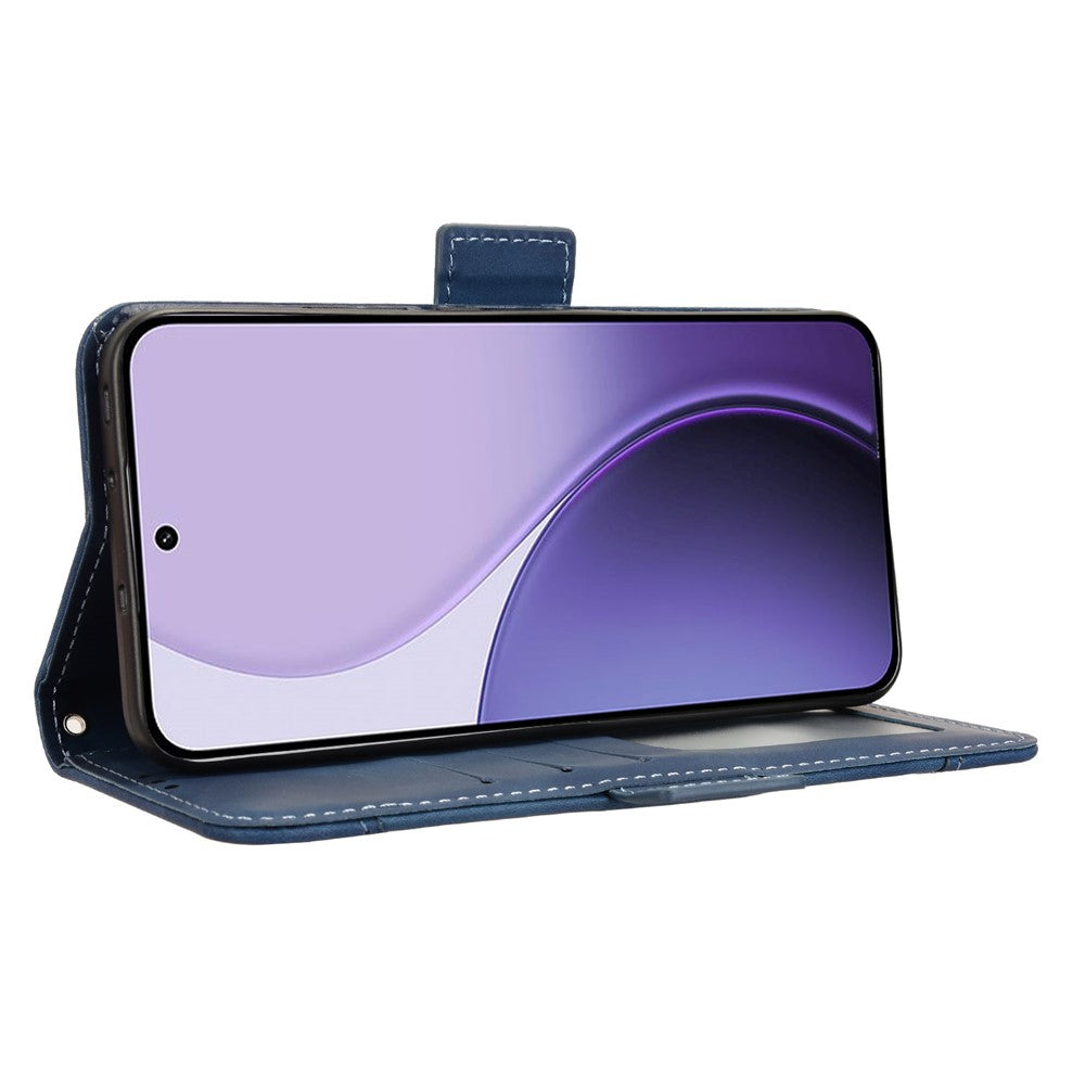 For Oppo Reno14 Pro 5G (Global) Leather Case Phone Wallet Cover with Multiple Card Slots - Blue