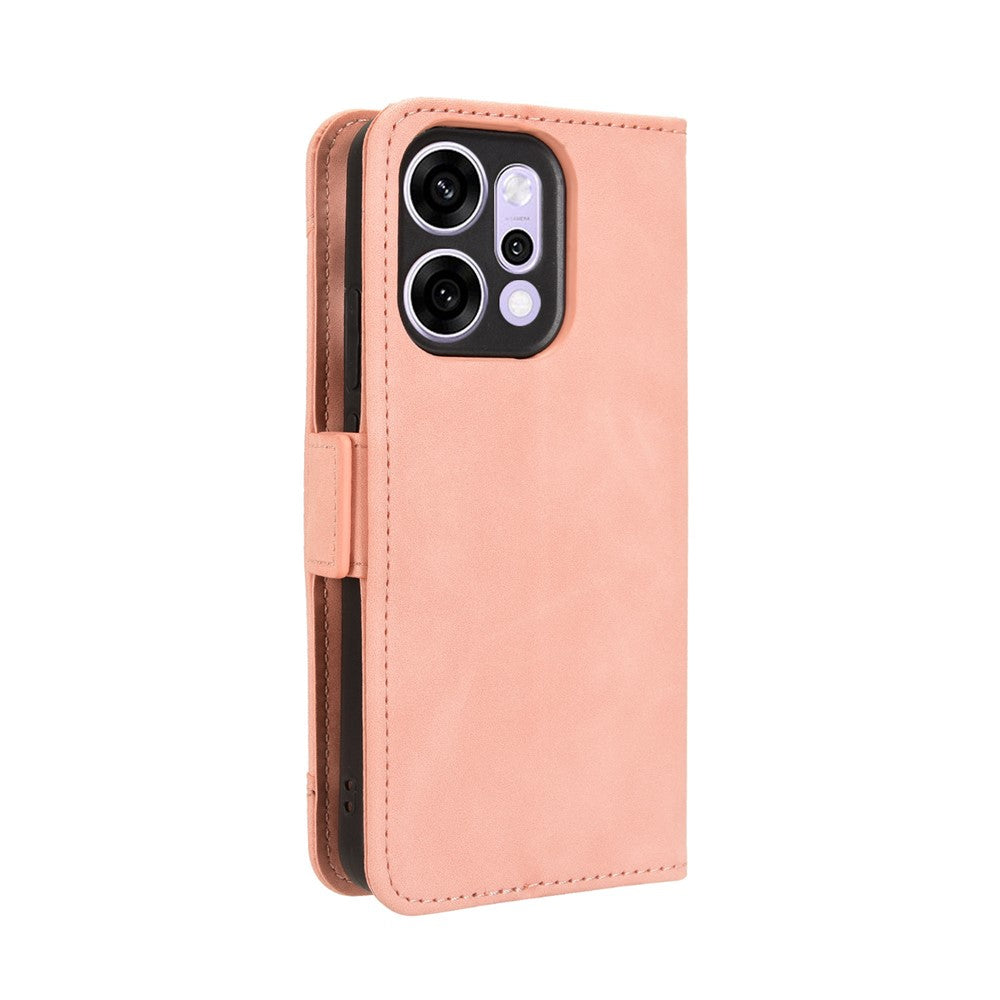 For Oppo Reno14 Pro 5G (Global) Leather Case Phone Wallet Cover with Multiple Card Slots - Pink
