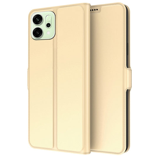For Oppo Reno14 5G (Global) Case Shockproof TPU Inner Shell Leather Phone Cover Card Slot - Gold