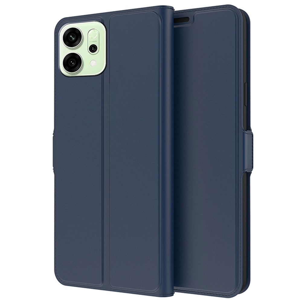 For Oppo Reno14 5G (Global) Case Shockproof TPU Inner Shell Leather Phone Cover Card Slot - Blue