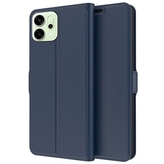 For Oppo Reno14 5G (Global) Case Shockproof TPU Inner Shell Leather Phone Cover Card Slot - Blue