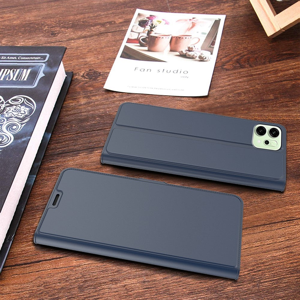 For Oppo Reno14 5G (Global) Case Shockproof TPU Inner Shell Leather Phone Cover Card Slot - Blue