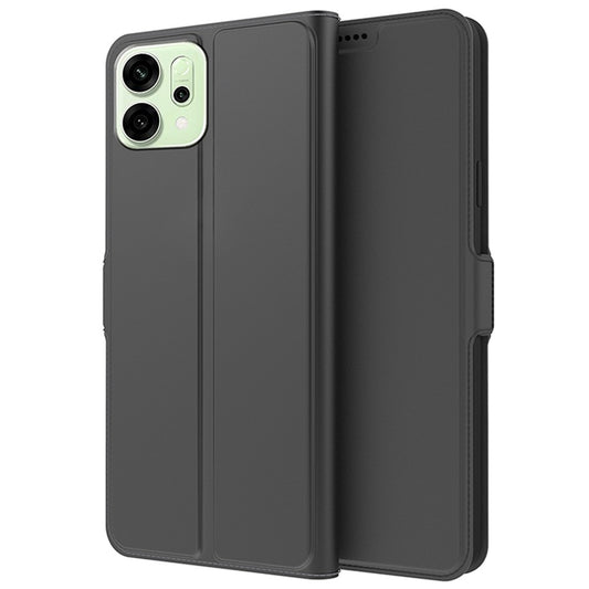 For Oppo Reno14 Pro 5G (Global) Case Shockproof TPU Inner Shell Leather Phone Cover Card Slot - Black