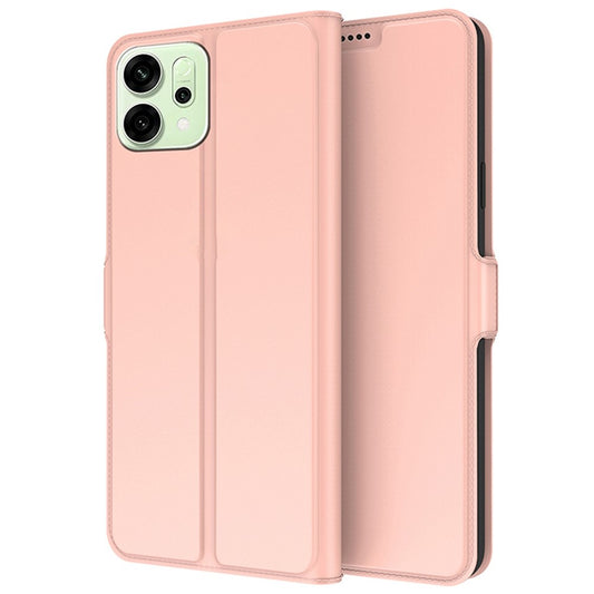 For Oppo Reno14 Pro 5G (Global) Case Shockproof TPU Inner Shell Leather Phone Cover Card Slot - Rose Gold