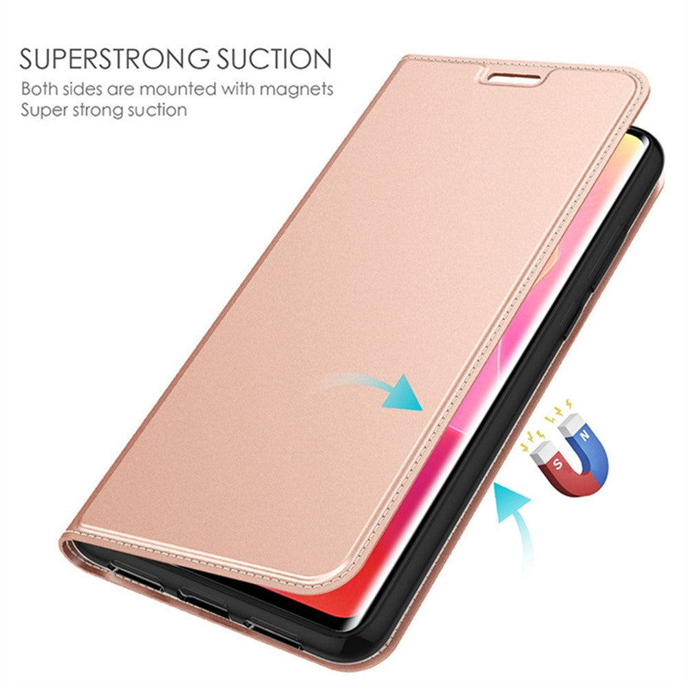 For Oppo Reno14 5G (Global) Case PU Leather Phone Cover with Card Holder Stand - Rose Gold