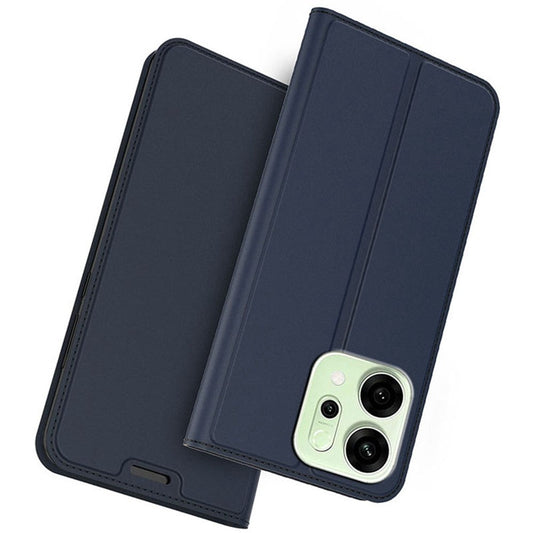For Oppo Reno14 5G (Global) Case PU Leather Phone Cover with Card Holder Stand - Blue