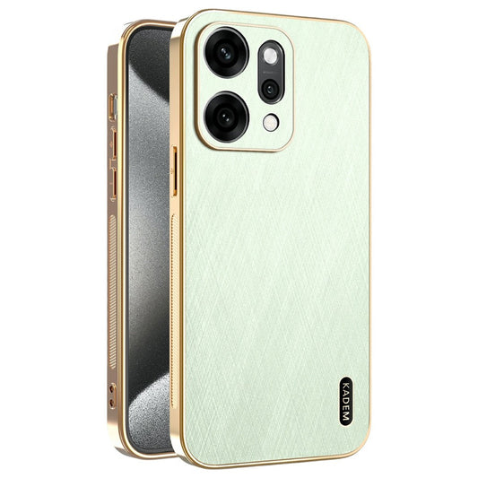 KADEM For Oppo Reno14 5G (Global) Case Electroplating Silk Texture PU + TPU Phone Back Cover - Green