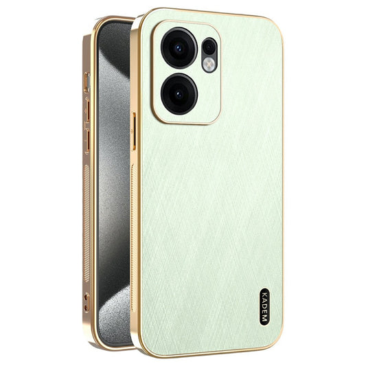 KADEM For Oppo Reno13 F 4G / 5G Case Electroplating Silk Texture PU + TPU Phone Back Cover - Green