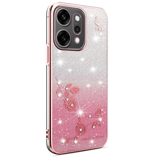 KADEM For Oppo Reno14 Pro 5G (Global) Case Flower TPU Flexible Gradient Phone Cover - Rose Gold