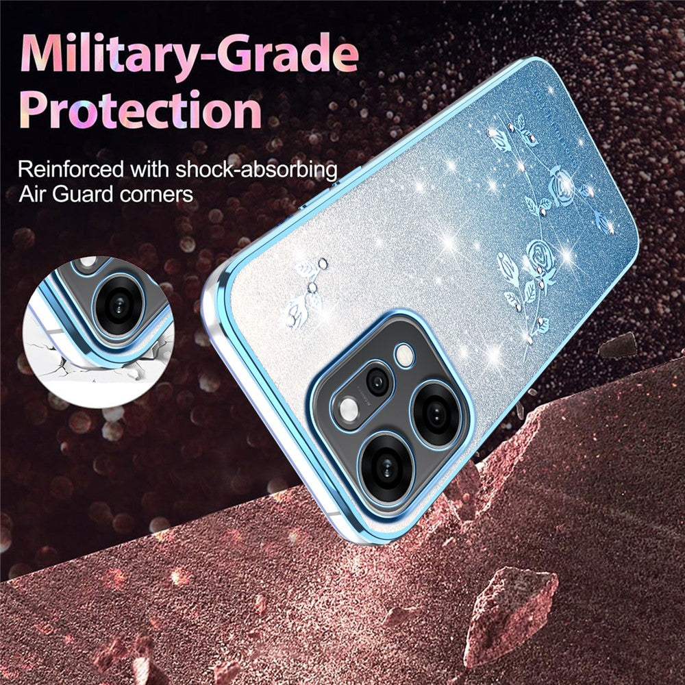 KADEM For Oppo Reno14 Pro 5G (Global) Case Flower TPU Flexible Gradient Phone Cover - Blue