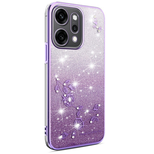 KADEM For Oppo Reno14 5G (Global) Case Flower TPU Flexible Gradient Phone Cover - Purple