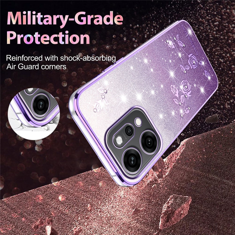 KADEM For Oppo Reno14 5G (Global) Case Flower TPU Flexible Gradient Phone Cover - Purple