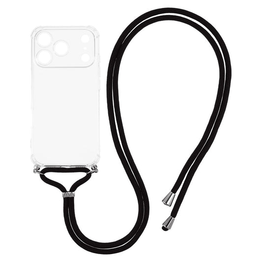 For iPhone 17 Pro Max Case Reinforced Corner TPU Clear Phone Cover with Lanyard