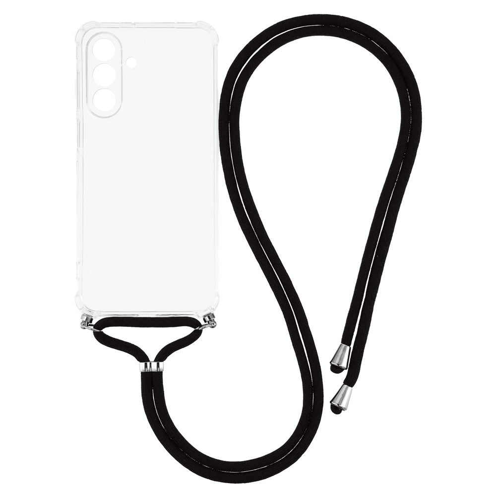 For Samsung Galaxy A17 5G Case Reinforced Corner TPU Clear Phone Cover with Lanyard