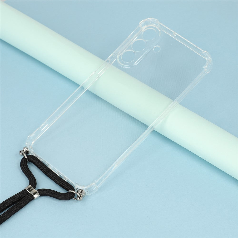 For Samsung Galaxy A17 5G Case Reinforced Corner TPU Clear Phone Cover with Lanyard