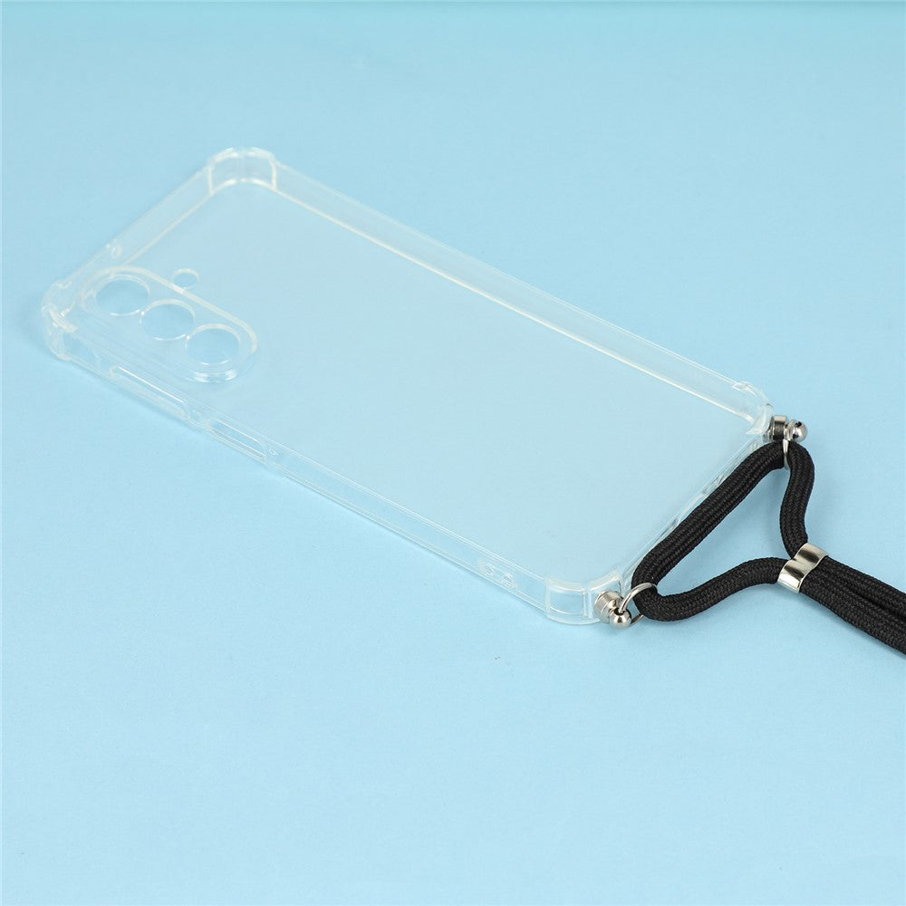 For Samsung Galaxy A17 5G Case Reinforced Corner TPU Clear Phone Cover with Lanyard