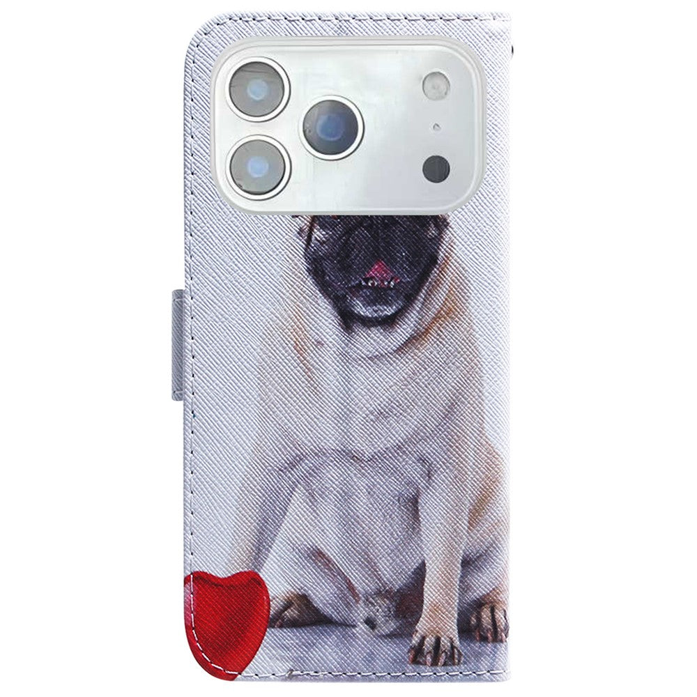 For iPhone 17 Pro Max Wallet Case Pattern Print Leather Phone Cover - Dog