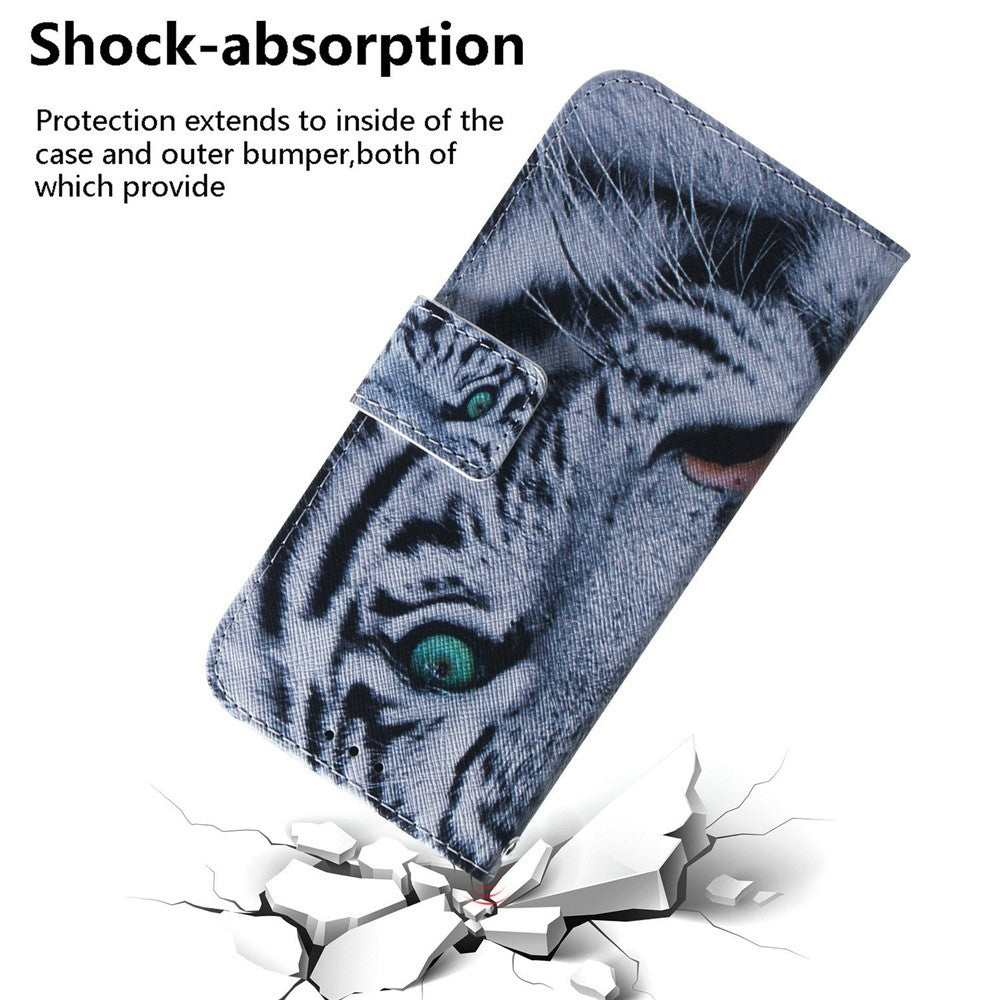For iPhone 17 Pro Max Wallet Case Pattern Print Leather Phone Cover - Tiger