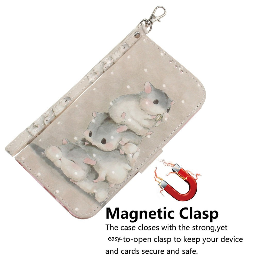 For iPhone 17 Pro Max Case Pattern Printing Leather Wallet Phone Cover with Wrist Strap - Stacking Squirrels