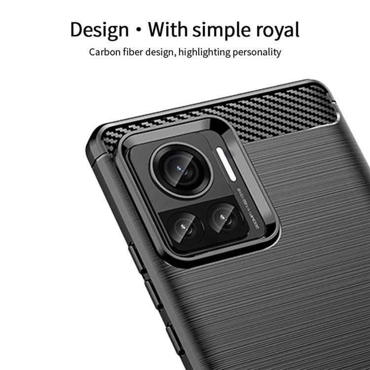 MOFI JK TPU Series-1 for Motorola Moto X30 Pro 5G / Edge 30 Ultra 5G / Edge X Brushed Surface Flexible TPU Case Carbon Fiber Texture Anti-drop Phone Cover - Red