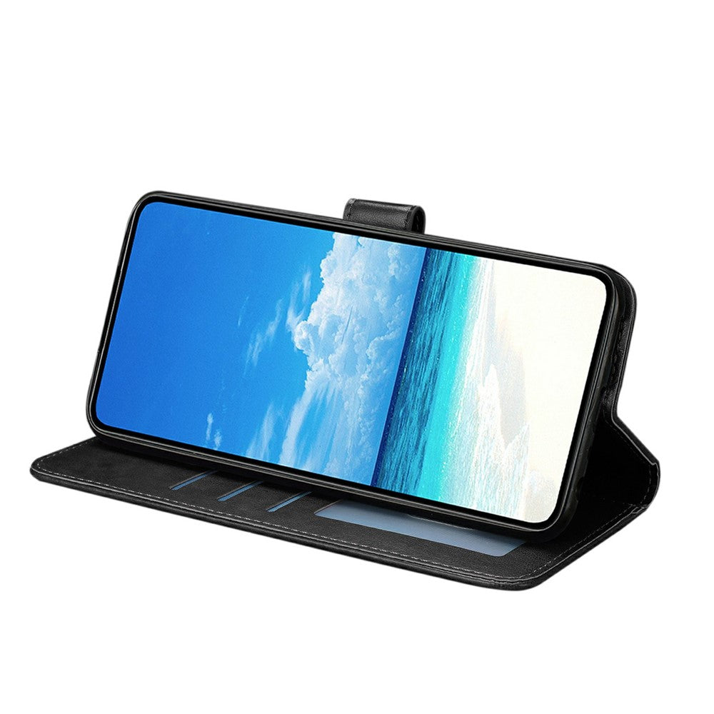 For Oppo Reno14 5G (Global) Case Butterfly Imprinted Wallet Stand PU Leather Flip Phone Cover with Strap - Black
