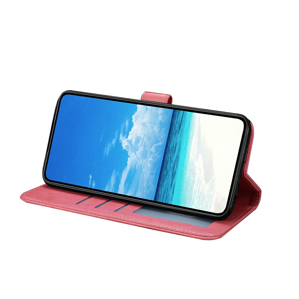 For Oppo Reno14 5G (Global) Case Butterfly Imprinted Wallet Stand PU Leather Flip Phone Cover with Strap - Rose